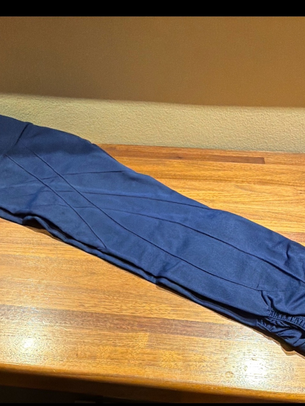 NUX Navy Seam-Detailed High-Rise Leggings